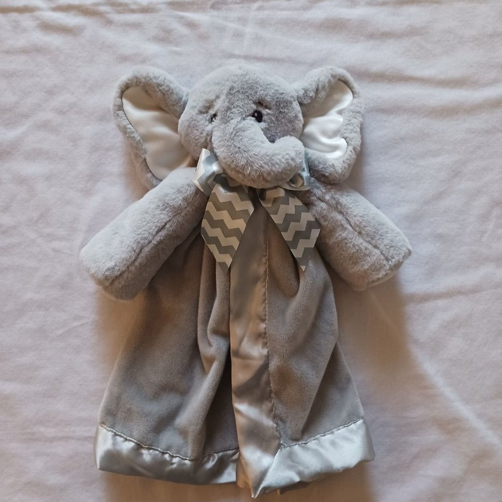 Bearington Bear Gray Elephant‎ Lovey Lovie Satin Chevron Bow